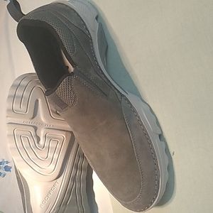 Rockport Men's Slip-On Loafers in Gray Suede